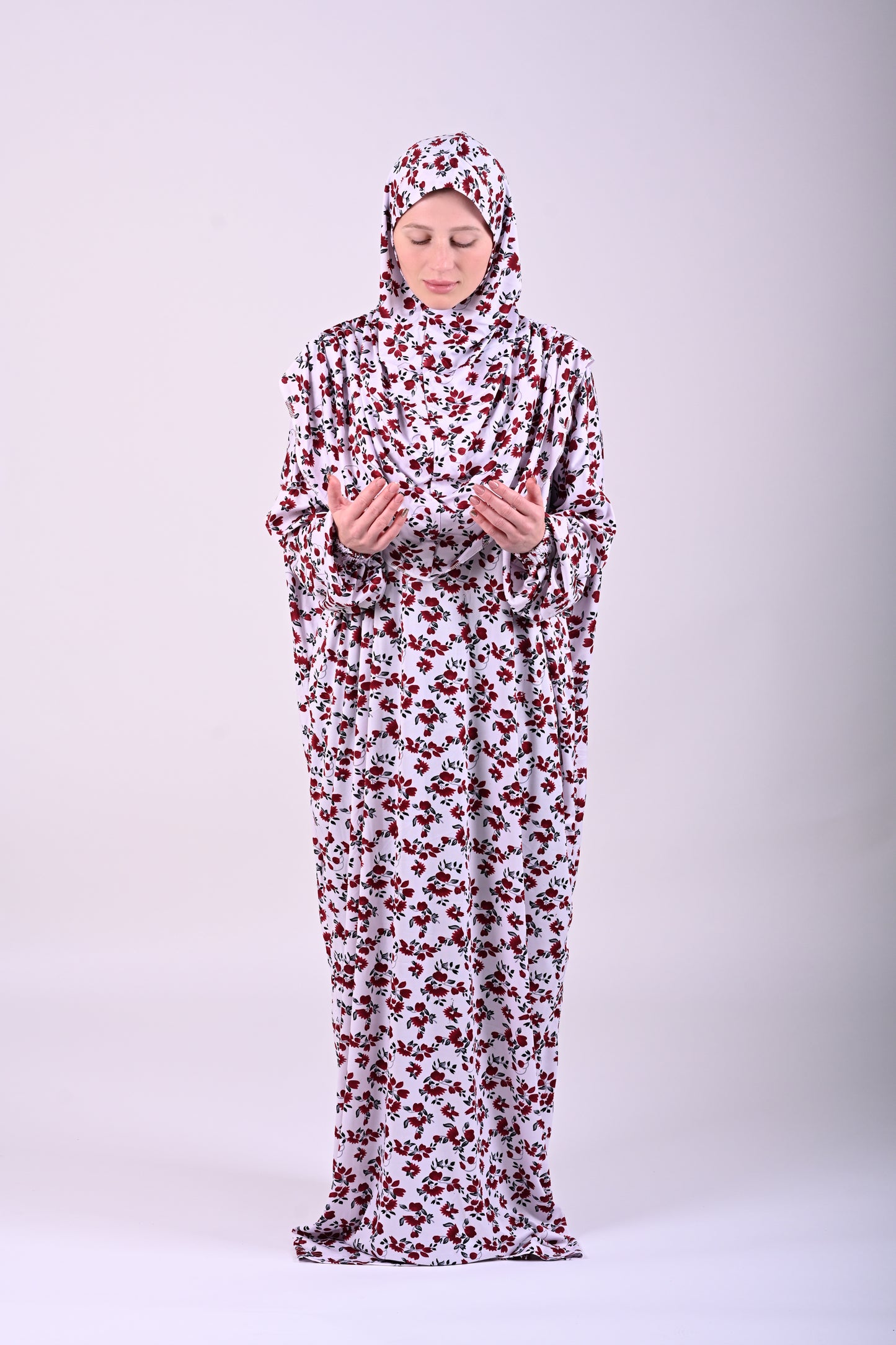 Jilbab with hijab 6t6 Sayyida Abaya | Premium Jilbab Modest Fashion Islamic Dress | Floral Print 6t6apparels