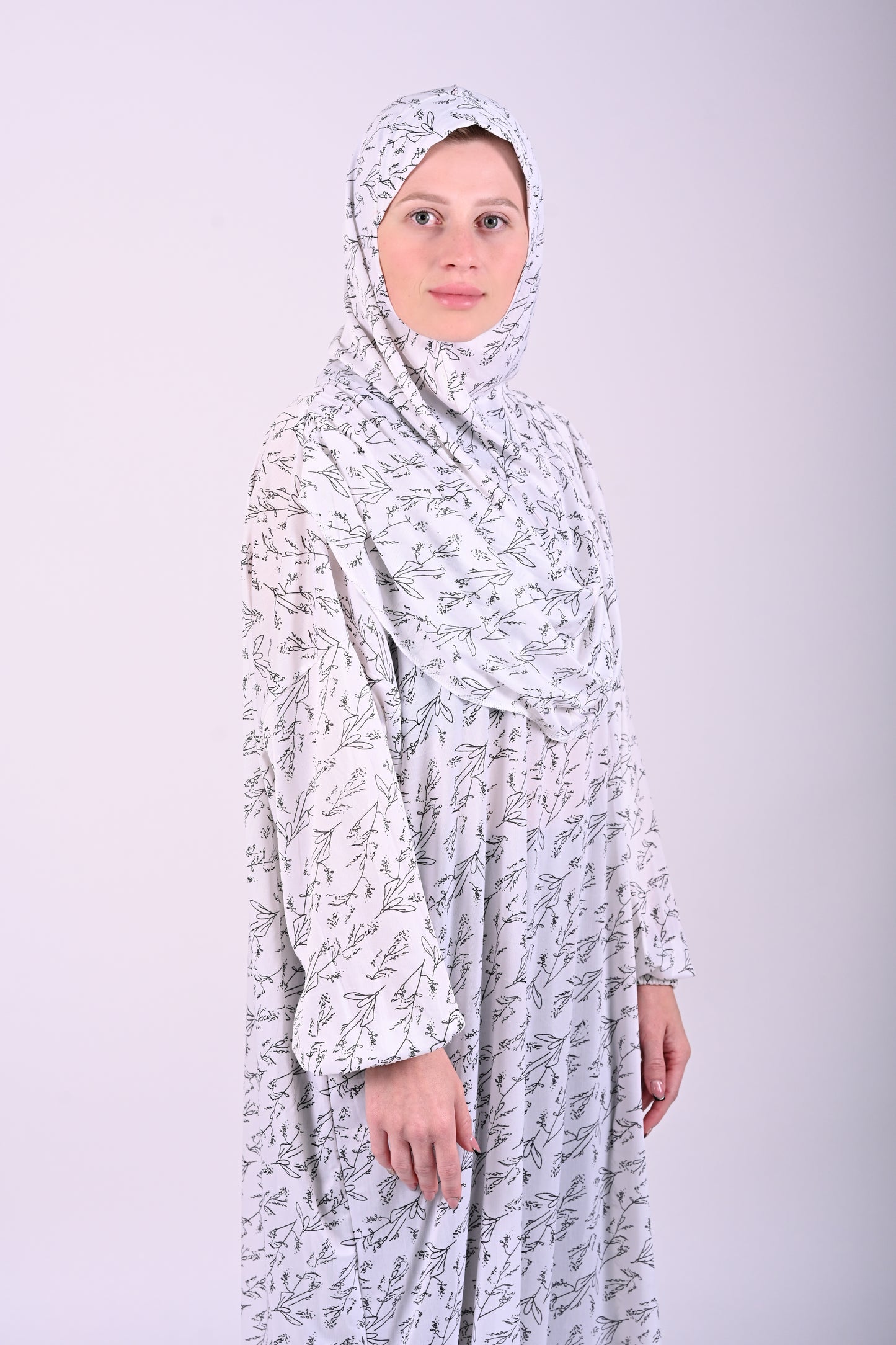 Jilbab with hijab 6t6 Sayyida Abaya | Premium Jilbab Modest Fashion Islamic Dress | Floral Print 6t6apparels