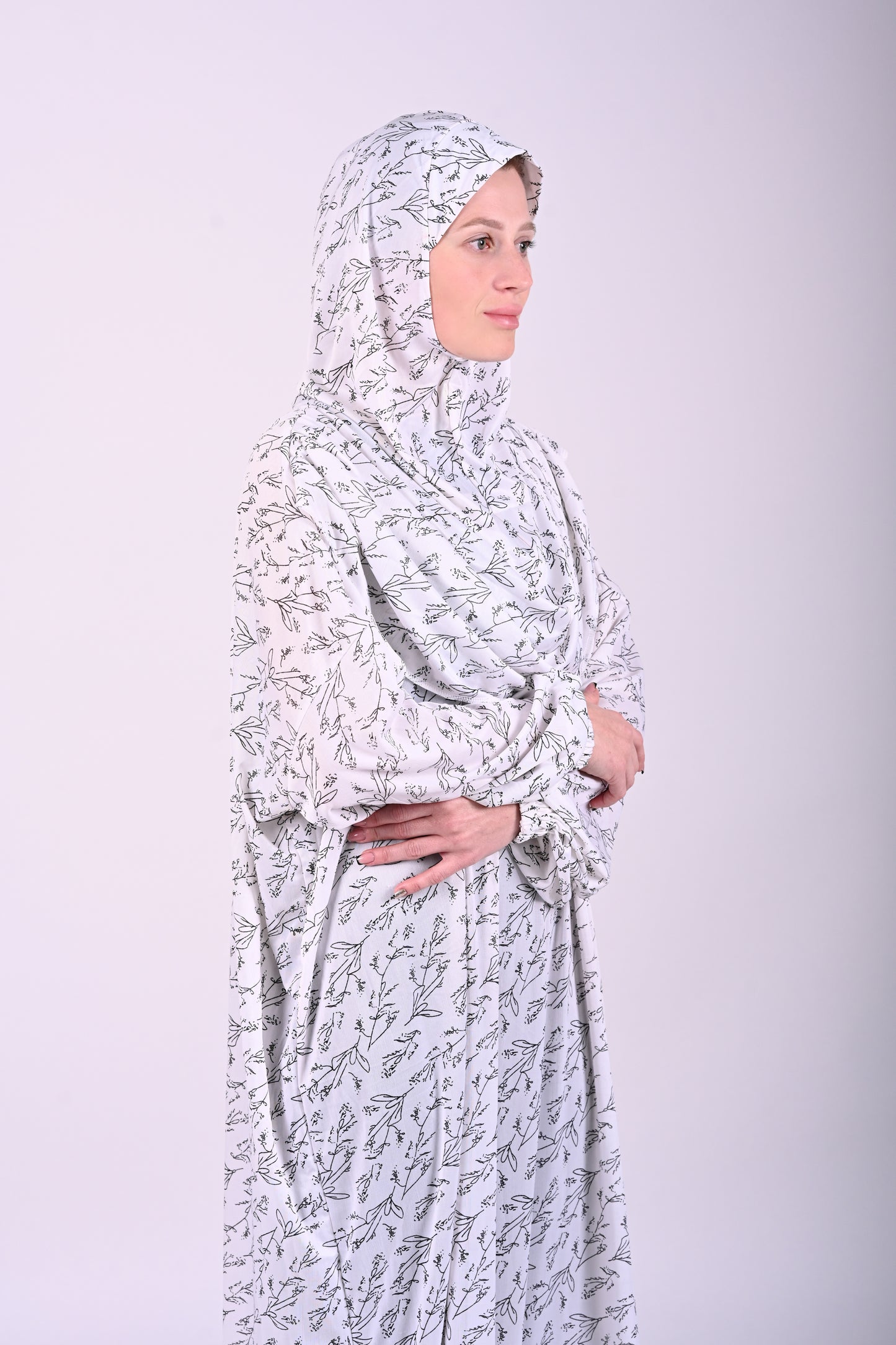 Jilbab with hijab 6t6 Sayyida Abaya | Premium Jilbab Modest Fashion Islamic Dress | Floral Print 6t6apparels