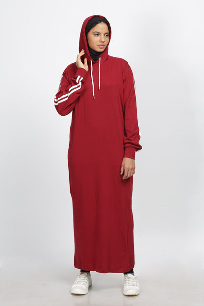 Modest Ankle Length Hoodie(Mehroon) 6t6apparels