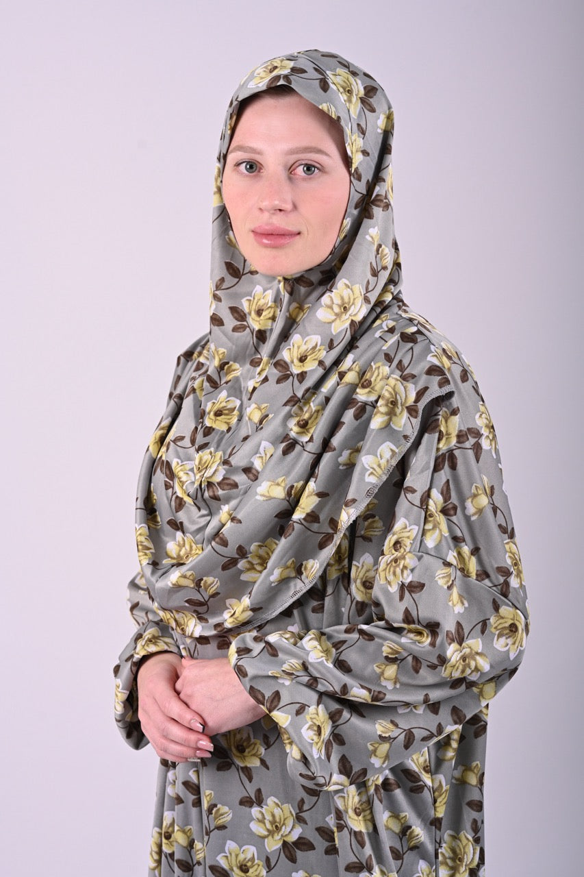 Jilbab with hijab 6t6 Sayyida Abaya | Premium Jilbab Modest Fashion Islamic Dress | Floral Print 6t6apparels