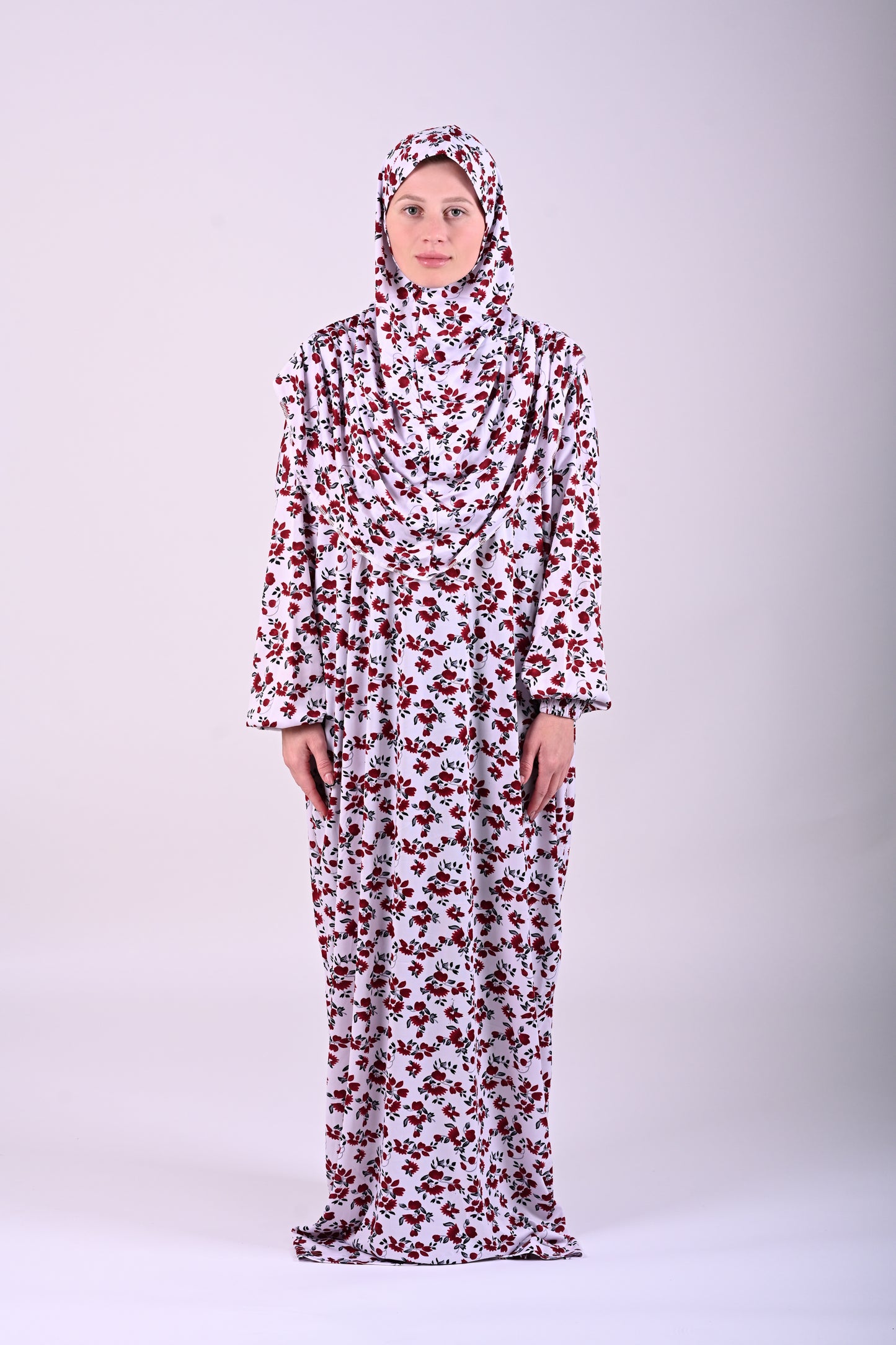 Jilbab with hijab  6t6 Sayyida Abaya | Premium Jilbab Modest Fashion Islamic Dress | Floral Print 6t6apparels