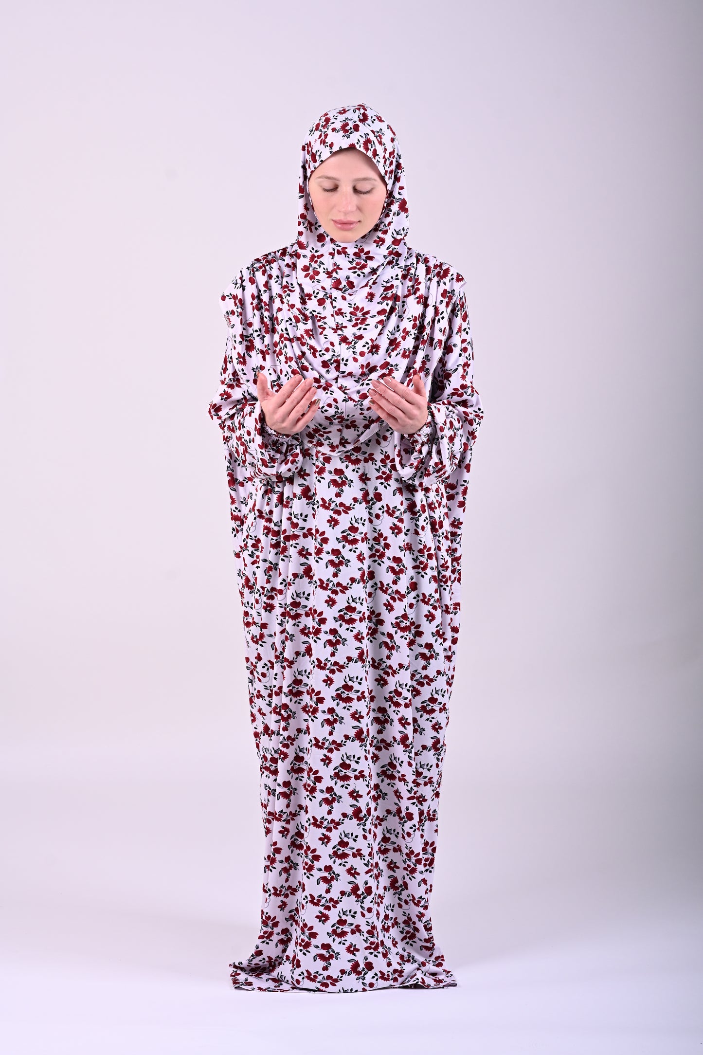 Jilbab with hijab  6t6 Sayyida Abaya | Premium Jilbab Modest Fashion Islamic Dress | Floral Print 6t6apparels