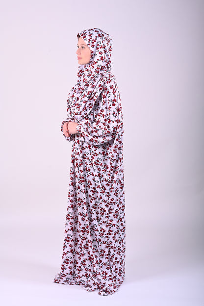 Jilbab with hijab  6t6 Sayyida Abaya | Premium Jilbab Modest Fashion Islamic Dress | Floral Print 6t6apparels