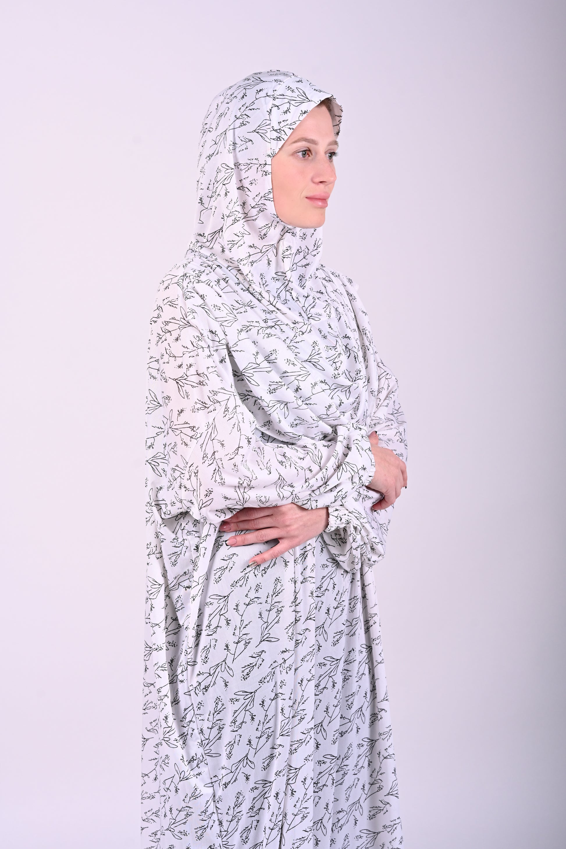 Jilbab with hijab  6t6 Sayyida Abaya | Premium Jilbab Modest Fashion Islamic Dress | Floral Print 6t6apparels