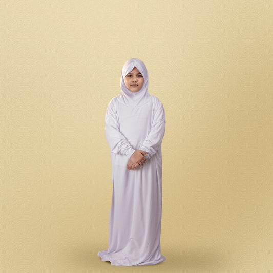 Kids Plain Jilbab 6t6(W)| Prayer dress|Niskarakuppayam|Abaya|Namaz khimar|Islamic prayer gowns 6t6apparels